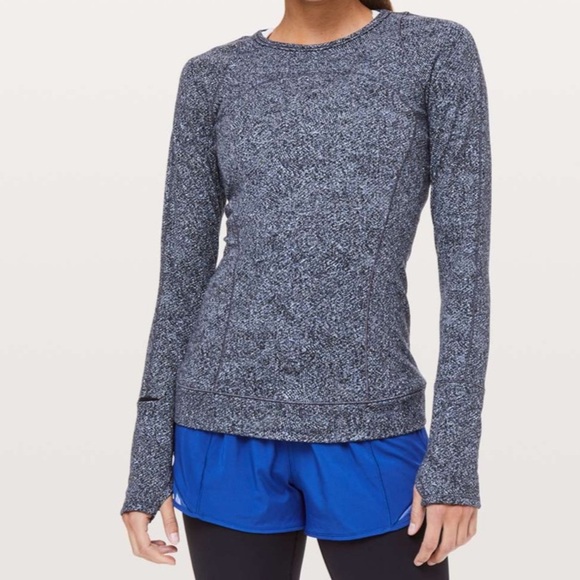 lululemon athletica Tops - Lululemon 10 Cypress Kiss Long Sleeve in Fusion Jacquard Black Violet Viola
